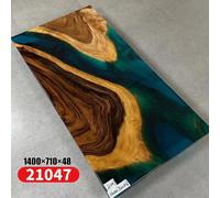 Table Table de salle à manger Résine Epoxy Meubles design massifs 140x71 Bois véritable Epoxy