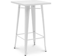 Table tabouret carrée - Design industriel - 100 cm - Galla Blanc