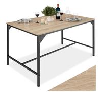 Table - TECTAKE - Table de salle à manger BELFAST rectangulaire au style industriel, en bois et acier 120 x 75 x 75 cm - Bois clair