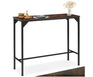 Table - TECTAKE - Table de salle à manger KERRY rectangulaire en bois et acier 120 x 40 x 100,5 cm - Bois foncé