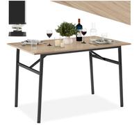 Table - TECTAKE - Table de salle à manger SWANSEA rectangulaire en bois et acier 120 x 75 x 76 cm - Bois clair