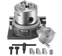 Table tournante VEVOR pour fraiseuses, 4''/100 mm, modèle horizontal vertical, table tournante de précision pour fraisage, avec mandrin 3,1''/80 mm à 3 mors, écrous de boulons en T M10, pour outils d'