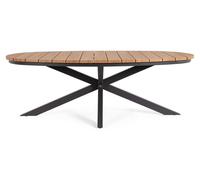 Table Zelmar 218 x 115 x 75 cm en aluminium aspect bois
