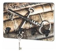 HAKU Porte-clés, organiseur de clés, support à clés, motif noir, MDF et métal - Dimensions: L 30 x H 21 x P 6 cm Style: Moderne