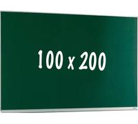 Tableau à craies PRO Latasha - Magnétique - Tableau simple face - Tableau d'école - Montage facile - Acier émaillé - Vert - 100x200cm