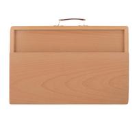 Tableau à Croquis Portable avec Poignée, Cuir et Bois | Tiroir de Rangement, Surface Lisse et Robuste, pour Chevalets, Papier à Dessin, Atelier et Voyage
