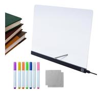 Tableau à DEL réinscriptible, bloc-notes lumineux effaçable à sec, tableau d'écriture en acrylique avec fonction lumineuse, tableaux mémo LED avec éclairage coloré, pour travaux manuels, salle de