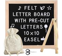 Tableau à lettres en feutre, 25,4 x 25,4 cm, tableau à lettres interchangeable avec 340 lettres, cadre en bois pour annonces de bébé, jalons, décoration de bureau, panneau de mot de passe, cadeaux de