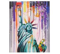 Tableau à l'huile 3D, statue de la liberté, peint à la main à 100%, toile de décoration murale XL 100x80cm