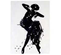 Tableau à l'huile, danseuse, peint à la main à 100%, toile de décoration murale XL 120x90cm