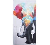 Tableau à l'huile, éléphant II, peint à la main à 100%, toile de décoration murale XL 140x70cm