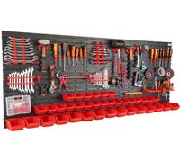 Tableau à outils mural 200x80cm + 37 porte-poubelles de garage