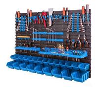 Tableau à outils mural - BOTLE - 115x78 cm - 23 plateaux - 2 grandes étagères - Bleu