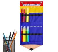 Tableau À Pochettes Pour Crayons Organiseur Mural À 30 Fentes Avec Sangle | Porte-Crayons Mural, Décoration Salle De Classe Pour Bureau École Primaire École À La Maison Élève Enseignant