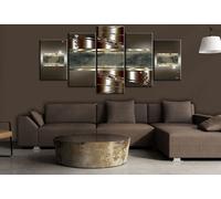 Tableau acoustique Abstrait 200 x 100 cm Tableaux Mousse acoustique Absorbeur acoustique haute performance Isolation acoustique Toile 5 pièces Tableau mural Acoustique intérieure Isolation acoustique 