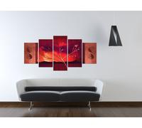 Tableau acoustique Abstrait Arbre 200 x 100 cm Tableaux Mousse acoustique Absorbeur acoustique haute performance Isolation acoustique Toile 5 pièces Tableau mural Acoustique intérieure Isolation acous