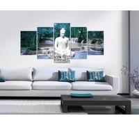 Tableau acoustique Abstrait Nature 200 x 100 cm Tableaux Mousse acoustique Absorbeur acoustique haute performance Isolation acoustique Toile 5 pièces Tableau mural Acoustique intérieure Isolation acou