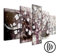 Tableau acoustique Arbre 200 x 100 cm Tableaux Mousse acoustique Absorbeur acoustique haute performance Isolation acoustique Toile 5 pièces Tableau mural Acoustique intérieure Isolation acoustique Abs