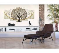Tableau acoustique Arbre Amour 200 x 100 cm Tableaux Mousse acoustique Absorbeur acoustique haute performance Isolation acoustique Toile 5 pièces Tableau mural Acoustique intérieure Isolation acoustiq