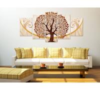Tableau acoustique Arbre Amour 200 x 100 cm Tableaux Mousse acoustique Absorbeur acoustique haute performance Isolation acoustique Toile 5 pièces Tableau mural Acoustique intérieure Isolation acoustiq