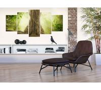 Tableau acoustique Arbre Nature 200 x 100 cm Tableaux Mousse acoustique Absorbeur acoustique haute performance Isolation acoustique Toile 5 pièces Tableau mural Acoustique intérieure Isolation acousti