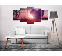Tableau acoustique Nature Paysage 200 x 100 cm Tableaux Mousse acoustique Absorbeur acoustique haute performance Isolation acoustique Toile 5 pièces Tableau mural Acoustique intérieure Isolation acous