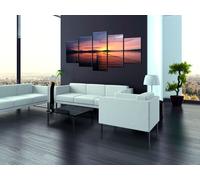 Tableau acoustique Océan Île 200 x 100 cm Tableaux Mousse acoustique Absorbeur acoustique haute performance Isolation acoustique Toile 5 pièces Tableau mural Acoustique intérieure Isolation acoustique