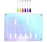 Tableau Acrylique Magnétique Effaçable pour Planning Hebdomadaire Bureau | Format Réversible Paysage ou Portrait, Surface Lisse Polie, Stylo, pour Comptoir et Réception