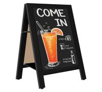 Tableau Ardoise Magnétique 43x65 cm Stop Trottoir avec Étagère,Noir | Magnétique, Double Face, Pliable, Cadre A Ardoise, Chevalet Publicitaire Bois, Menu Ardoise, Restaurant, Café