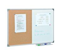 Tableau bivalent cadre aluminium - 120 x 90 cm