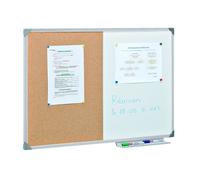 Tableau bivalent cadre aluminium - 90 x 60 cm