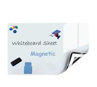Tableau blanc autocollant magnétique pour mur, bureau, école, réfrigérateur, film tableau blanc à faire soi-même avec 3 stylos/1 gomme/6 aimants pour mémos, notes, listes, plan (blanc, 90 x 60 cm)
