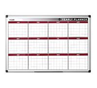 Tableau blanc - Bi-Office - GA0375170 - 90x60 cm - Planning annuel magnétique - 12 mois