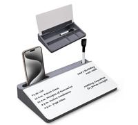 Tableau blanc de bureau en verre - Organiseur avec 4 compartiments - 29,7 x 13,7 cm - Effaçable à sec
