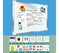 Tableau blanc effaçable double face, cadre en aluminium, design portable, surface magnétique pour une écriture fluide et un nettoyage facile. Livré avec marqueur pour tableau blanc et effaceur magnéti