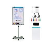 Tableau Blanc Effacable sur Pied, 100 x 65 cm, Hauteur Réglable 132-192 cm, Vert
