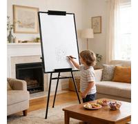 Tableau Blanc Effacable sur Pied, Portable Léger, Magnétique sur Pied, Réglable, Effaçable à Sec, pour Bureau, École, Maison, Mobile Paperboard Pliable de Tableau de ConféRence (70 x 100 cm (Noir))
