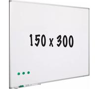 Tableau blanc émail-acier Jeff - Blanc - Magnétique - 150x300cm