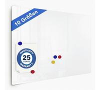 Tableau blanc en verre Master of Board Design Pearlwhite, 65 x 100 cm, verre de sécurité sans cadre, magnétique, suspension invisible, pour le bureau et la maison