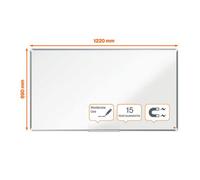 Tableau blanc laqué Premium 16/9e H69 x L122 cm Nobo