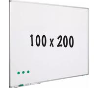 Tableau blanc Leonard - Acier laqué - Magnétique - Blanc - 100x200cm
