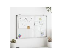 vidaXL Tableau blanc magnétique mural 60x40 cm Aluminium Surface lisse Blanc Facile à installer
