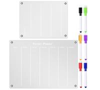 Tableau Blanc Magnétique Acrylique pour Réfrigérateur, Planning | Effaçable à Sec, Calendrier Hebdomadaire, Partage D’horaires, Pose Répétée, Idée Présent Cuisine