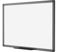 Tableau blanc magnétique effaçable à sec 90 x 60 cm avec cadre en aluminium noir et porte-stylo