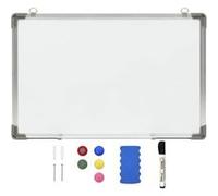 vidaXL Tableau blanc magnétique effaçable à sec Blanc 50x35 cm Acier
