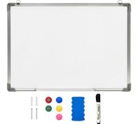 Tableau blanc magnétique effaçable à sec Blanc 70x50 cm Acier