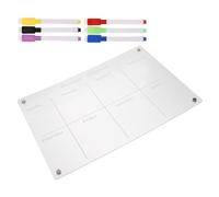 Tableau Blanc Magnétique en Acrylique pour Frigo, Planning Hebdomadaire | Effaçable à Sec, Portable, Cuisine et Réfrigérateur, Organisation Quotidienne, Notes et Rappels