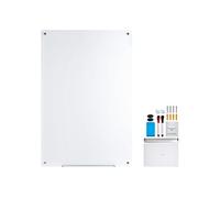 Tableau Blanc Magnétique en Verre SucceBuy 90x60cm Blanc avec Plateau de Marqueurs