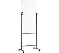 Tableau blanc magnétique roulant, tableau blanc mobile double face 24 x 48 pouces, tableau effaçable à sec réglable en hauteur avec roulettes, 1 effaceur magnétique, 3 marqueurs effaçables à sec et pl