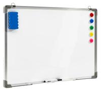 Tableau blanc magnétique – Surface d'écriture magnétique – Revêtement en acier laqué – Cadre en aluminium – Protections d'angle – 60 x 40 cm